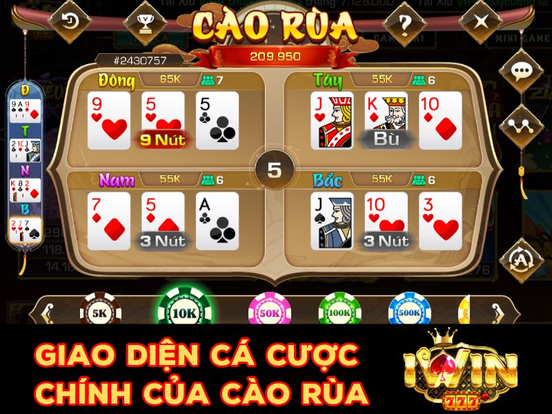 Giao diện cá cược của game