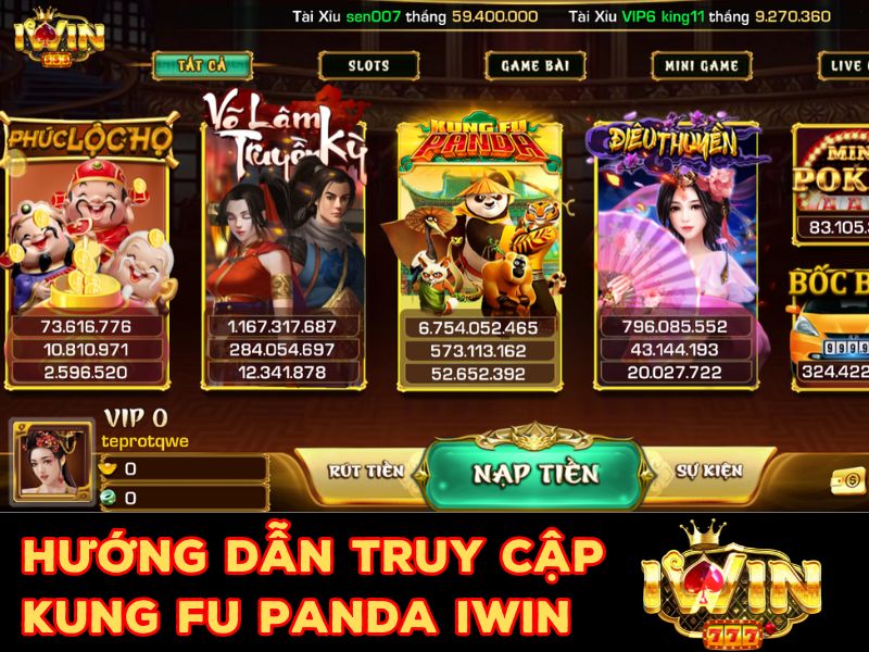 Hướng dẫn truy cập vào game Kung Fu Panda tại Iwin